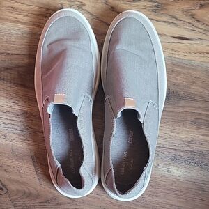Clarks Cushion Soft Taupe Slip-On Shoes, Size 12, Ultimate Comfort Collection
